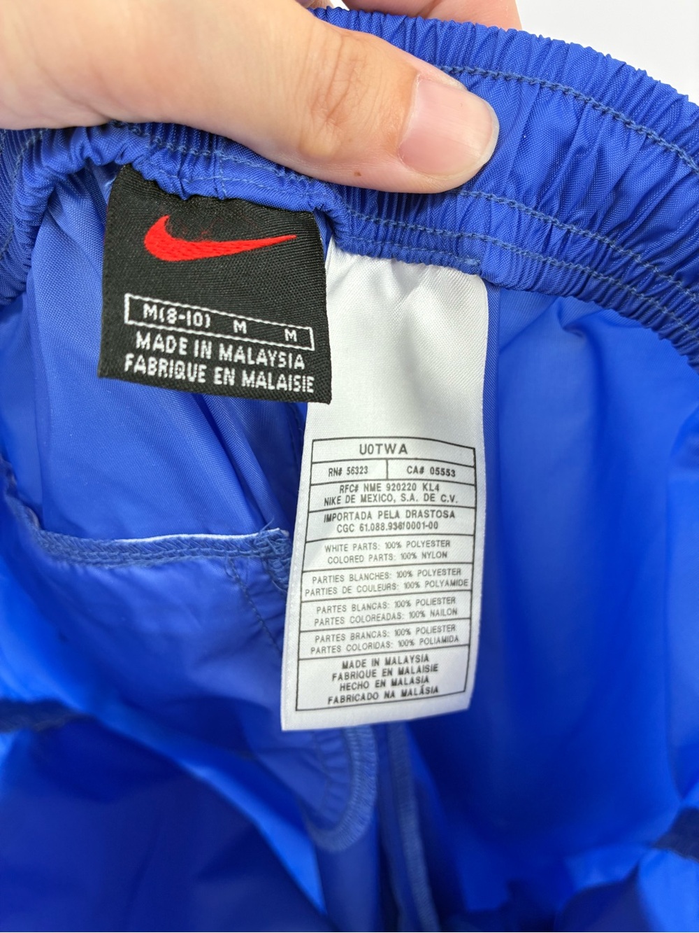 Vintage Nike Nylon Blue Women's Track Pants 90s Windbreaker - Picture 4 of 8